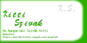kitti szivak business card